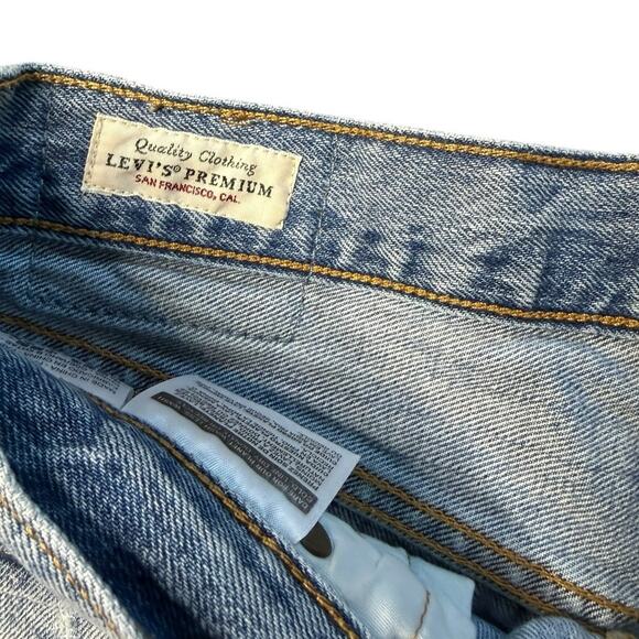 Levis Premium 501 Button Fly Cut off Shorts Light Wash  Size 27 - Picture 7 of 8